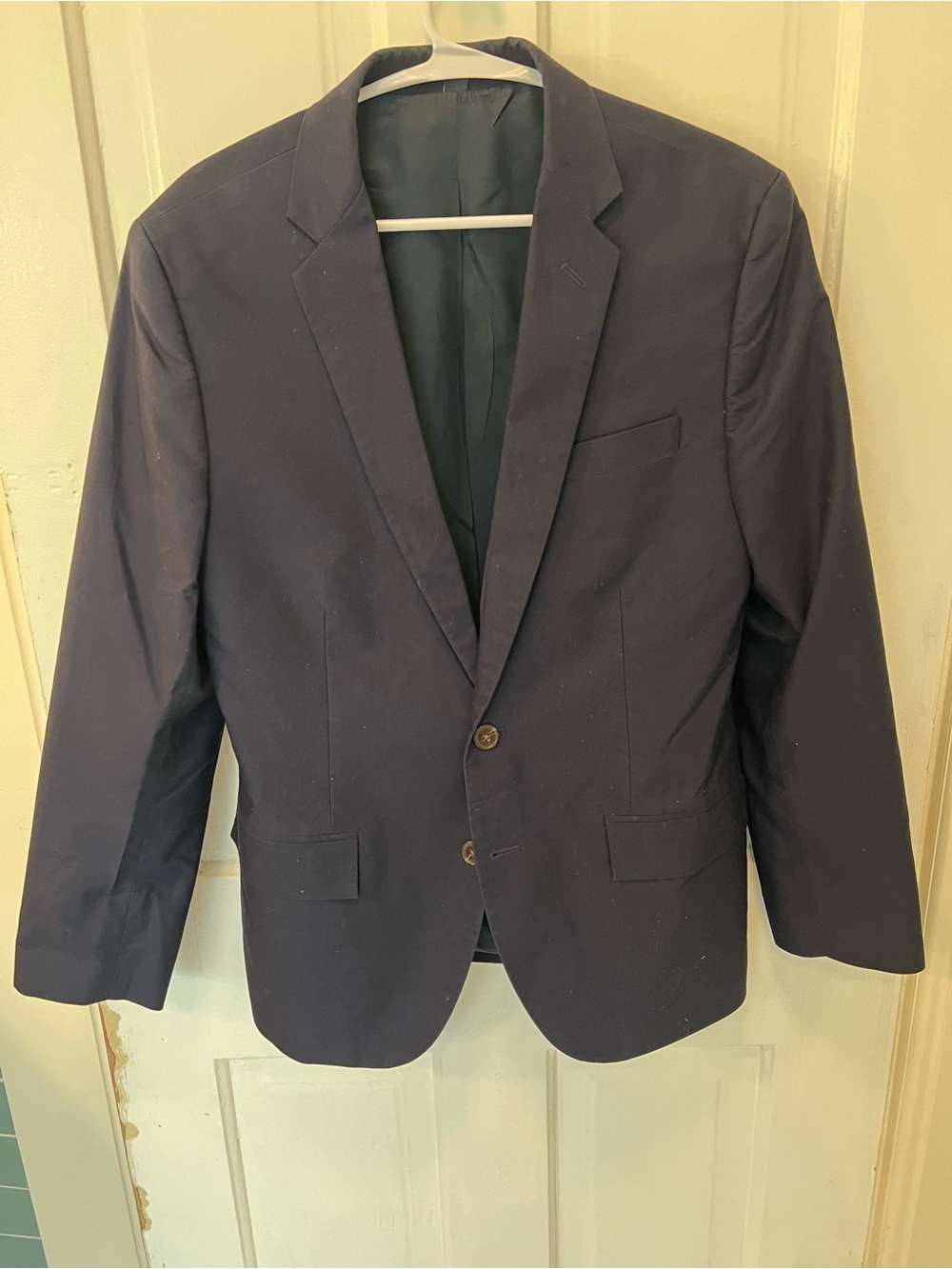 J. Crew Thompson Navy Two-Button Cotton Men's Blazer